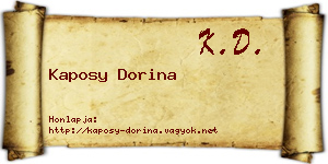 Kaposy Dorina névjegykártya